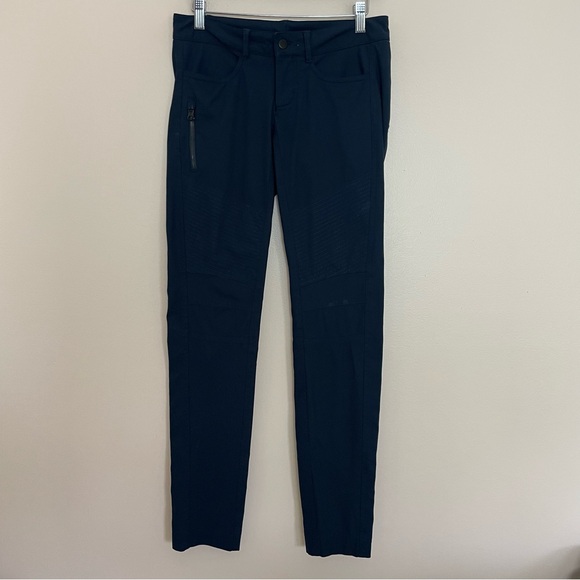 lululemon athletica Pants - Lululemon Navy Blue Bust a Move Warpstreme Hiking Outdoor Moto Skinny Pants 4